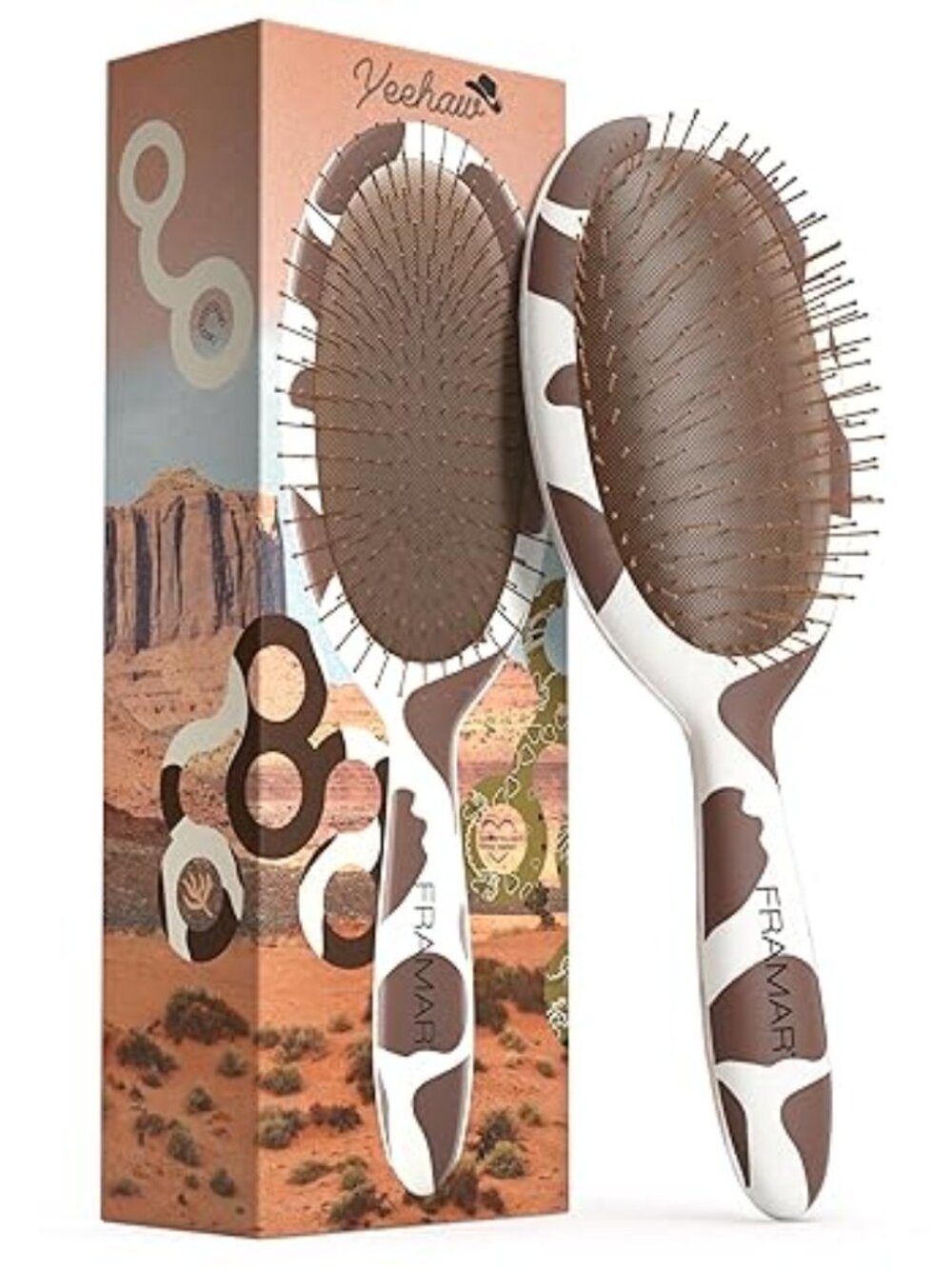 Cow Print Hair Brush Detangler Detangling Hairbrush For Women Wet Hair